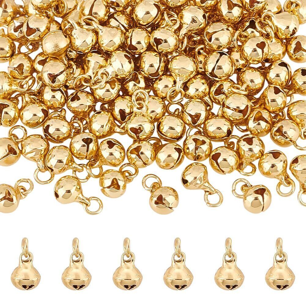 1639 about 100Pcs Real 18K Gold Plated Mini Bells Christmas Jingle Bell